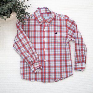 Properly Tied Boys Plaid Button Down Shirt Size 3T Red Blue Preppy Dress Shirt